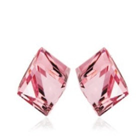 ZMC Women's Rhodium Plated Swarovski Crystals Stud Earrings, Silver/Light Rose freeshipping - ZMC STORE