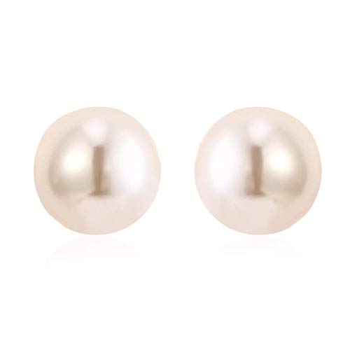 ZMC Women's Rhodium Plated Alloy Imitation Pearls Stud Earrings, Silver/White freeshipping - ZMC STORE