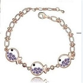 ZMC Rose Gold Plated Alloy Austrian Crystals Chain Bracelet for Women - ZMC STORE