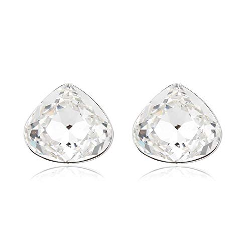 ZMC Women's Rhodium Plated Swarovski Crystals Stud Earrings, Silver/ freeshipping - ZMC STORE