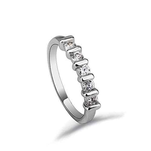 ZMC Women's Rhodium Plated Alloy Austrian Crystals Band Ring - L freeshipping - ZMC STORE