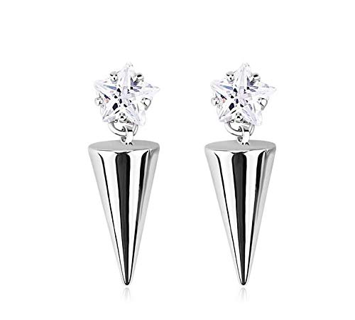 ZMC Women's Rhodium Plated Alloy Austrian Crystals Drop Earrings, Silver/White freeshipping - ZMC STORE
