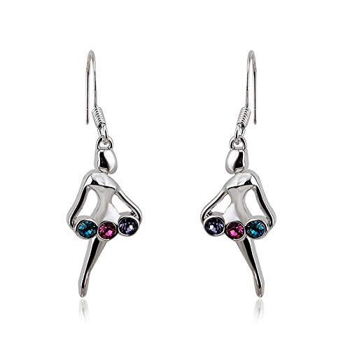 ZMC Women's Rhodium Plated Alloy Swarovski Crystals and Austrian Crystals Dangle Earrings, Multi Color freeshipping - ZMC STORE