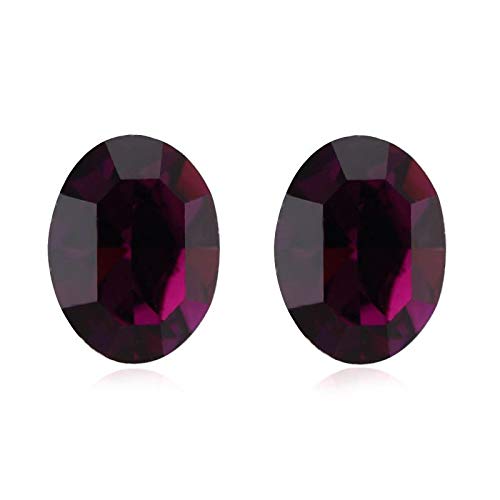ZMC Women's Rhodium Plated Alloy Swarovski Crystals Stud Earrings, Silver/Purplish Red freeshipping - ZMC STORE