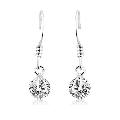 ZMC Women's Rhodium Plated Swarovski and Austrian Crystals Dangle Earrings, White freeshipping - ZMC STORE