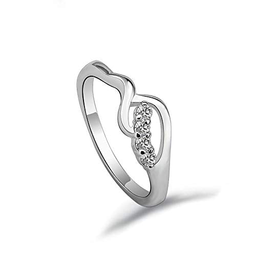 ZMC Women's Rhodium Plated Austrian Crystals Fashion Ring - L freeshipping - ZMC STORE