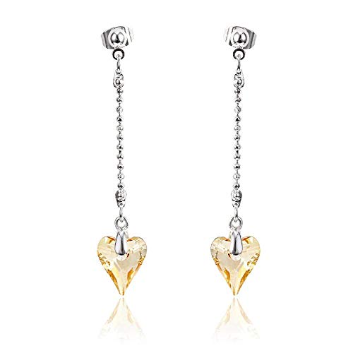 ZMC Women's Rhodium Plated Swarovski and Austrian Crystals Dangle Earrings, Silver/ freeshipping - ZMC STORE