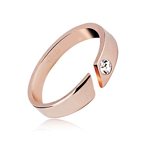ZMC Women's Rose Gold Plated Austrian Crystals Band Ring - M - ZMC STORE
