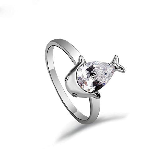 ZMC Women's Rhodium Plated Swarovski Crystals Fashion Ring - M freeshipping - ZMC STORE