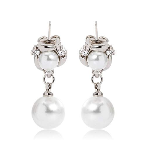 ZMC Women's Rose Gold Plated Swarovski and Austrian Crystals Drop Earrings, Rose Gold/White - ZMC STORE
