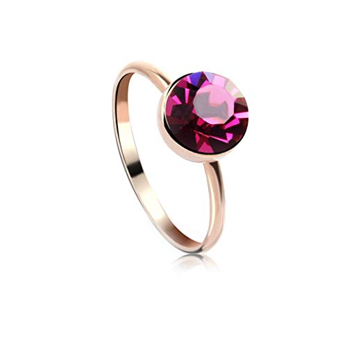 ZMC Women's Rose Gold Plated Swarovski Crystals Fashion Ring - L - ZMC STORE
