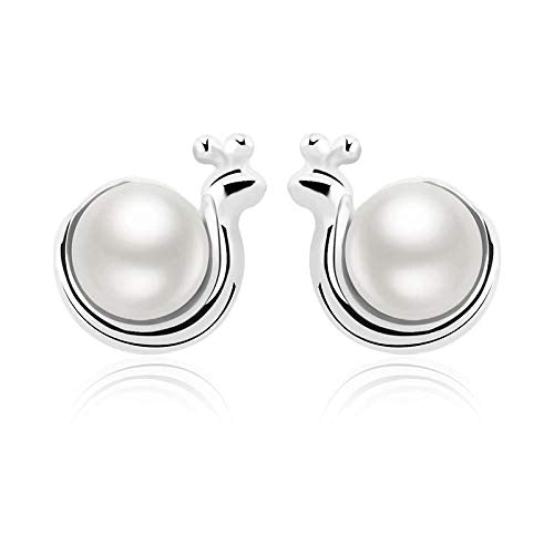 ZMC Women's Rhodium Plated Imitation Pearls Stud Earrings, White freeshipping - ZMC STORE