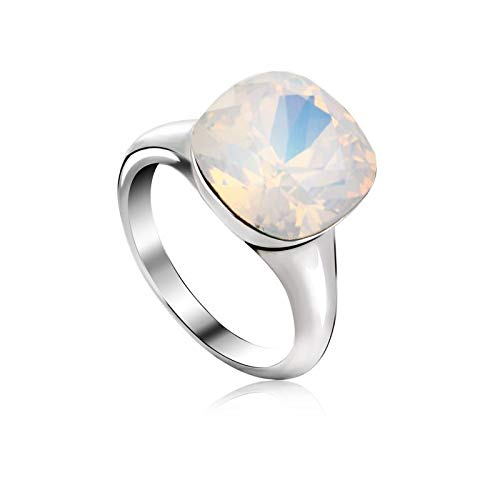 ZMC Women's Rhodium Plated Swarovski Crystals Fashion Ring - M freeshipping - ZMC STORE