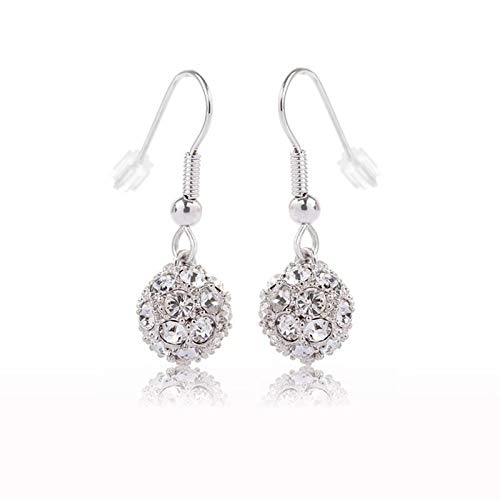 ZMC Women's Rhodium Plated Austrian Crystals Dangle Earrings, White freeshipping - ZMC STORE