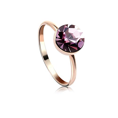 ZMC Women's Rose Gold Plated Alloy Swarovski Crystals Fashion Ring - M - ZMC STORE