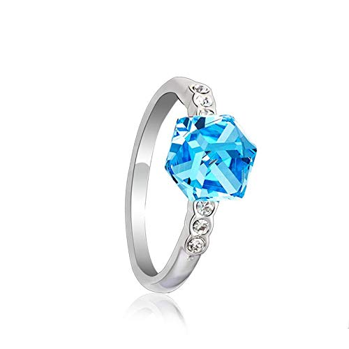 ZMC Women's Rhodium Plated Alloy Swarovski Crystals and Austrian Crystals Fashion Ring - S freeshipping - ZMC STORE