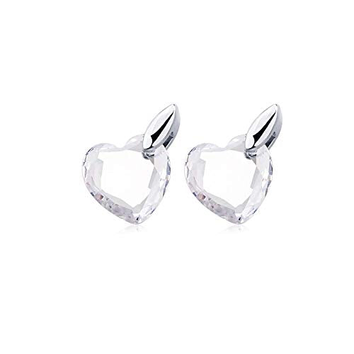 ZMC Women's Rhodium Plated Austrian Crystals Stud Earrings, White freeshipping - ZMC STORE
