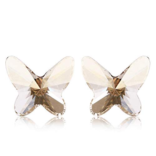 ZMC Women's Rhodium Plated Swarovski Crystals Stud Earrings, Silver/Grey freeshipping - ZMC STORE