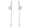 ZMC Women's Rose Gold Plated Alloy Austrian Crystals Dangle Earrings, Rose Gold/White freeshipping - ZMC STORE