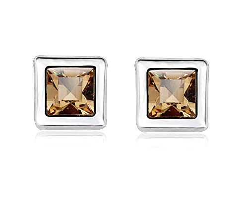 ZMC Women's Rose Gold Plated Swarovski Crystals Stud Earrings, Rose Gold/Hot - ZMC STORE