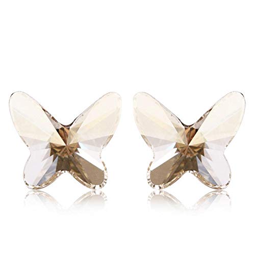 ZMC Women's Rhodium Plated Swarovski Crystals Stud Earrings, Silver/Grey freeshipping - ZMC STORE