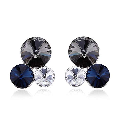 ZMC Women's Rhodium Plated Swarovski Crystals Stud Earrings, Silver/ freeshipping - ZMC STORE