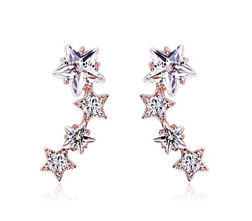 ZMC Women's Rose Gold Plated Alloy Austrian Crystals Stud Earrings, Rose Gold/White freeshipping - ZMC STORE