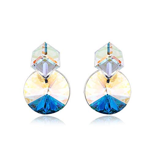ZMC Women's Rhodium Plated Swarovski Crystals Stud Earrings freeshipping - ZMC STORE