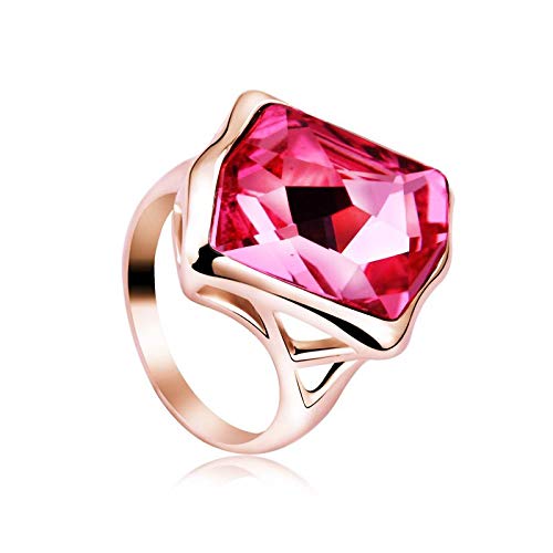 ZMC Women's Rose Gold Plated Swarovski Crystals Fashion Ring - S - ZMC STORE