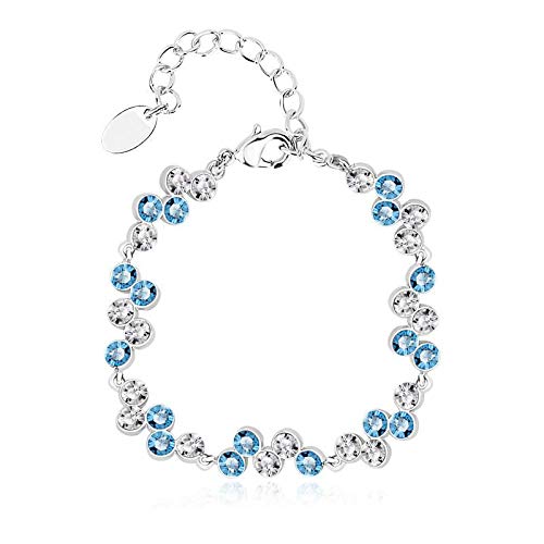 ZMC Rhodium Plated Alloy Swarovski Crystals Chain Bracelet for Women - ZMC STORE