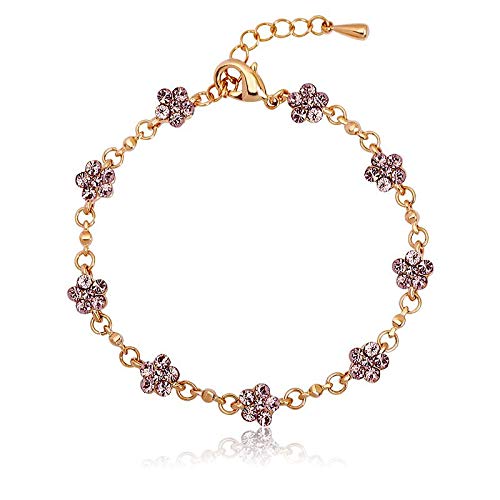 ZMC Rose Gold Plated Alloy Swarovski Crystals Chain Bracelet for Women - ZMC STORE