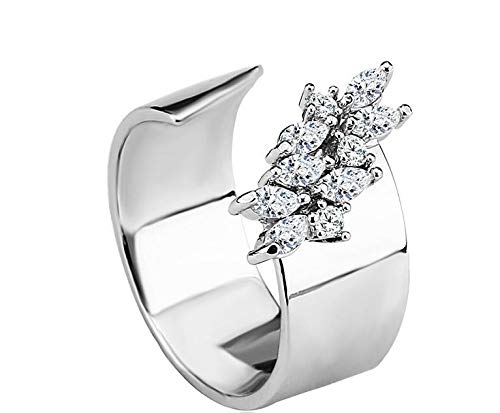 ZMC Women's Rhodium Plated Alloy Austrian Crystals Fashion Ring - Free Size freeshipping - ZMC STORE