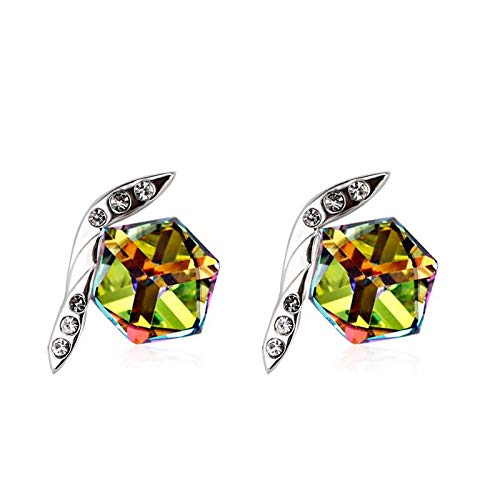 ZMC Women's Rhodium Plated Alloy Swarovski Crystals and Austrian Crystals Stud Earrings, Multi Color freeshipping - ZMC STORE