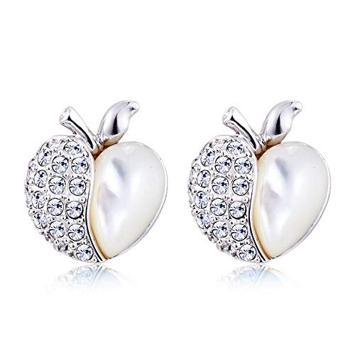 ZMC Women's Rhodium Plated Swarovski and Austrian Crystals Stud Earrings, White freeshipping - ZMC STORE