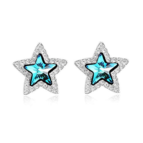 ZMC Women's Rhodium Plated Swarovski and Austrian Crystals Stud Earrings, Silver/ freeshipping - ZMC STORE