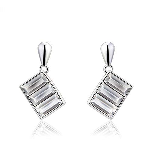 ZMC Women's Rhodium Plated Swarovski Crystals Stud Earrings, Silver/Colorful freeshipping - ZMC STORE