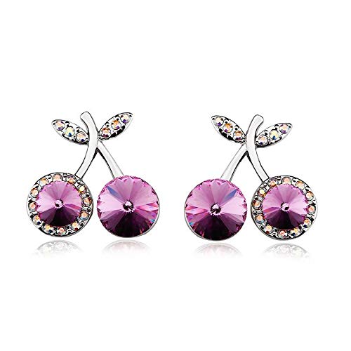 ZMC Women's Rhodium Plated Swarovski and Austrian Crystals Stud Earrings, Silver/Light freeshipping - ZMC STORE
