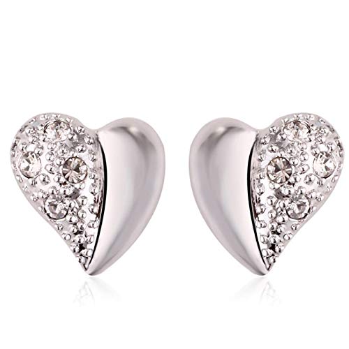 ZMC Women's Rose Gold Plated Austrian Crystals Stud Earrings, Rose Gold/White - ZMC STORE