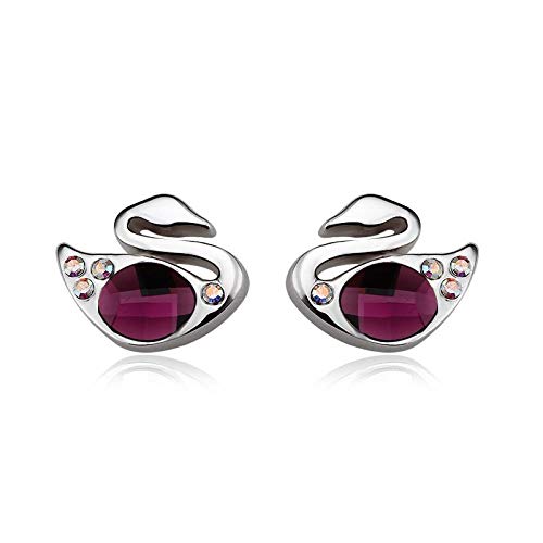 ZMC Women's Rhodium Plated Swarovski Crystals Stud Earrings, Silver/ freeshipping - ZMC STORE