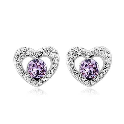 ZMC Women's Rhodium Plated Swarovski and Austrian Crystals Stud Earrings, Silver/Ocean freeshipping - ZMC STORE