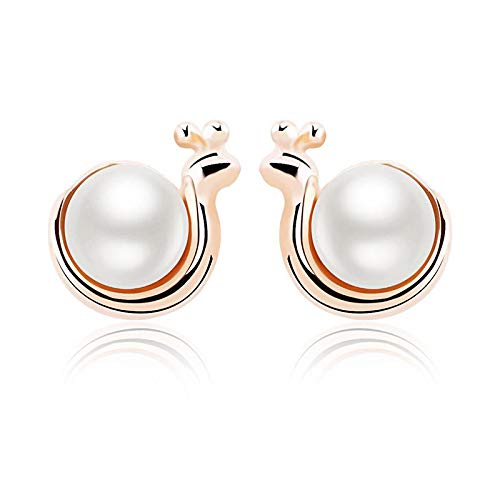 ZMC Women's Rhodium Plated Imitation Pearls Stud Earrings, White freeshipping - ZMC STORE