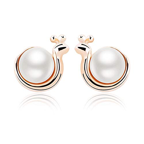 ZMC Women's Rhodium Plated Imitation Pearls Stud Earrings, White freeshipping - ZMC STORE