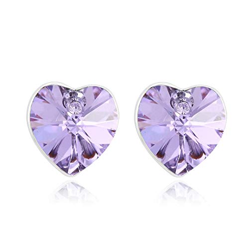ZMC Women's Rhodium Plated Swarovski and Austrian Crystals Stud Earrings, Silver/Light Rose freeshipping - ZMC STORE