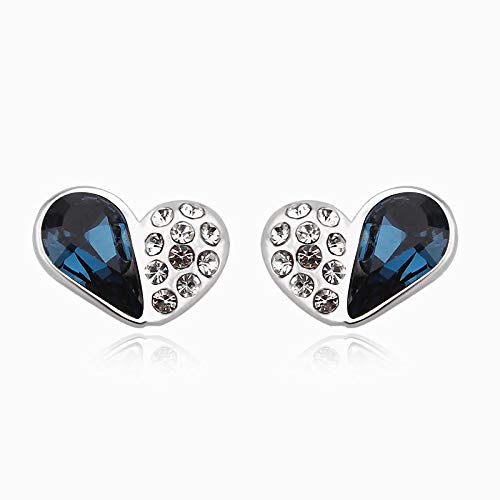 ZMC Women's Rhodium Plated Swarovski and Austrian Crystals Stud Earrings, Silver/Light Rose freeshipping - ZMC STORE
