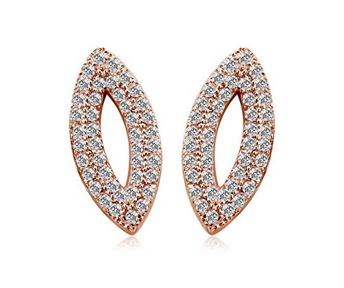 ZMC Women's Rose Gold Plated Alloy Austrian Crystals Stud Earrings, Rose Gold/White freeshipping - ZMC STORE