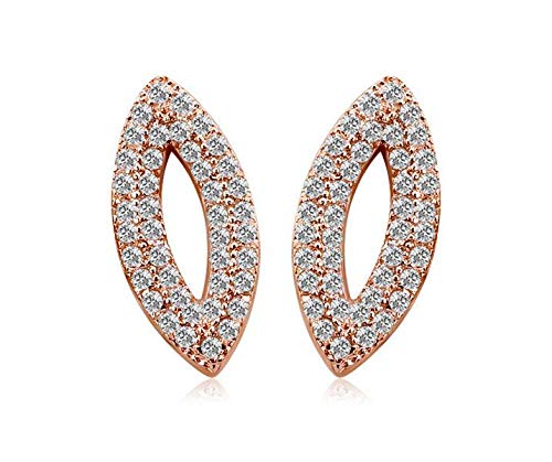 ZMC Women's Rose Gold Plated Alloy Austrian Crystals Stud Earrings, Rose Gold/White freeshipping - ZMC STORE