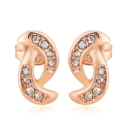ZMC Women's Rose Gold Plated Alloy Austrian Crystals Stud Earrings, Rose Gold/White freeshipping - ZMC STORE