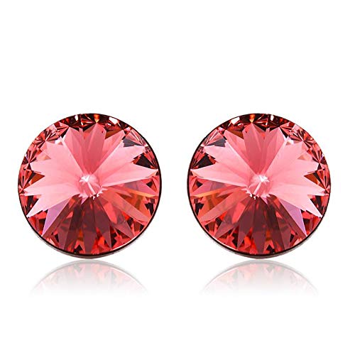 ZMC Women's Rhodium Plated Swarovski Crystals Stud Earrings, Silver/Violet freeshipping - ZMC STORE