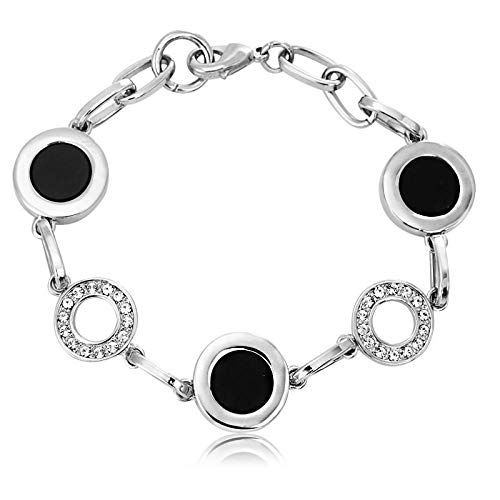 ZMC Rhodium Plated Austrian Crystals Chain Bracelet for Women - ZMC STORE