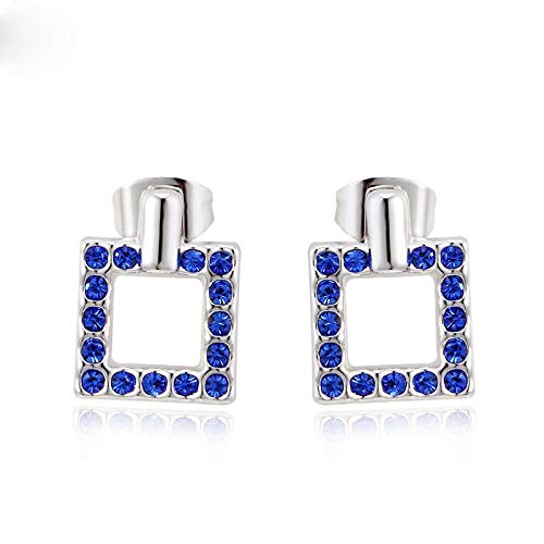 ZMC Women's Rhodium Plated Austrian Crystals Stud Earrings, Silver/Light Rose freeshipping - ZMC STORE